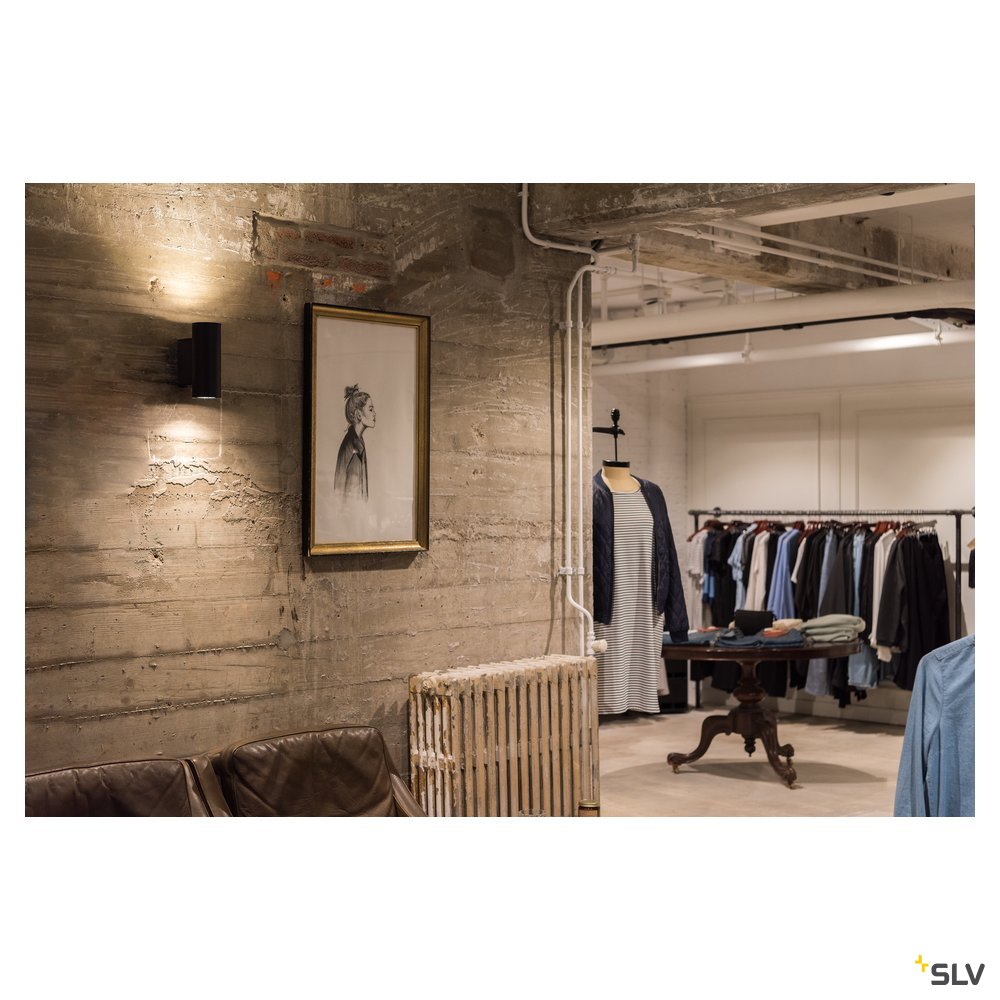 SLV SUPROS 78 WALL Up/Down, rund, schwarz, 3000K, 60° Linse