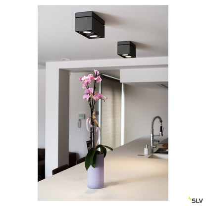 SLV KARDAMOD SURFACE SQUARE ES111 DOUBLE Deckenleuchte, eckig, schwarz, 2xGU10, max. 2x75W