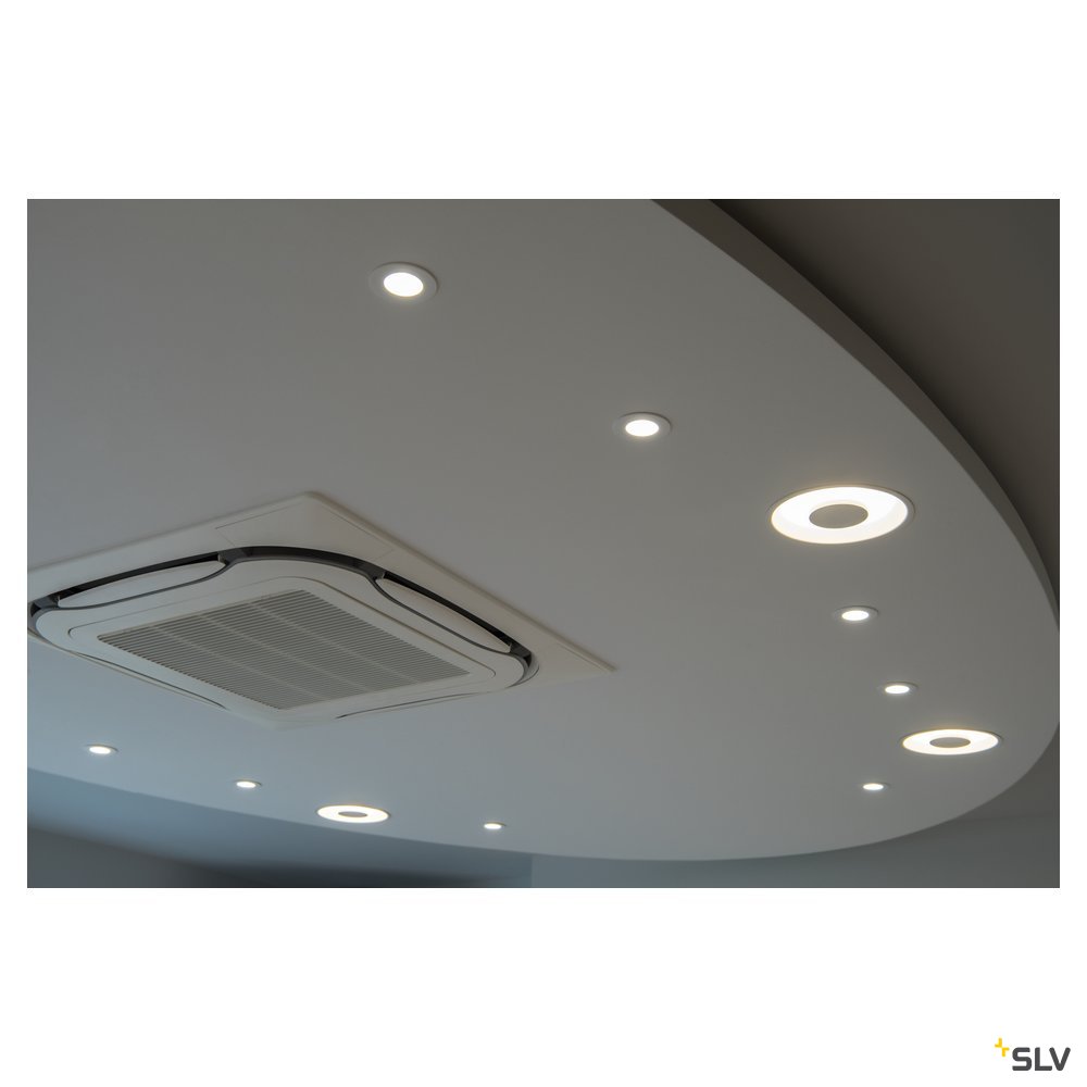 SLV NEW TRIA LED 3W DL ROUND Set, Downlight, mattweiss, 38°, 3000K, inkl. Treiber, Clipfed.