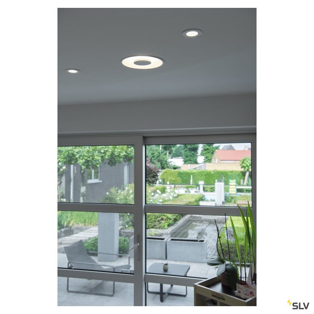 SLV NEW TRIA LED 3W DL ROUND Set, Downlight, mattweiss, 38°, 3000K, inkl. Treiber, Clipfed.