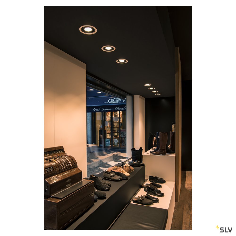 SLV SUPROS DL Deckeneinbauleuchte, rund, schwarz, 4000lm, 3000K, SLM LED, 60° Reflektor