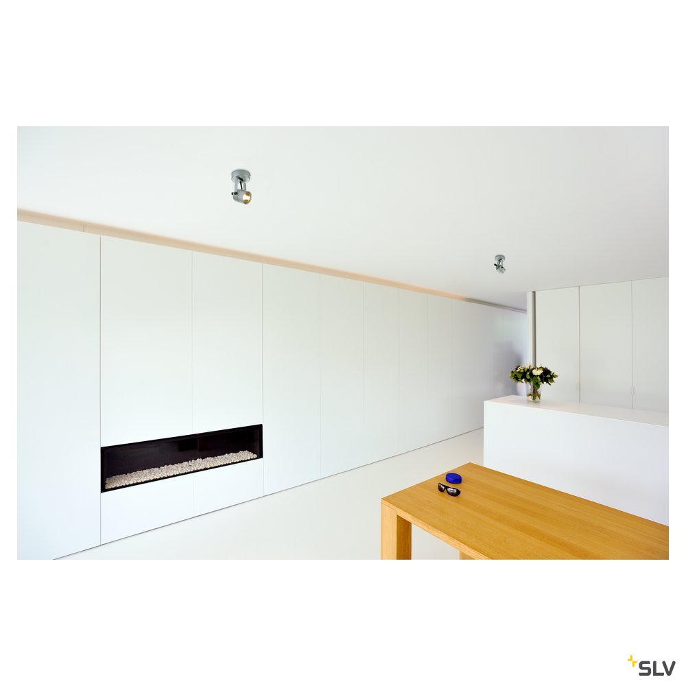 SLV SPOT 79 230V Wand- und Deckenleuchte, silbergrau, GU10, max. 50W