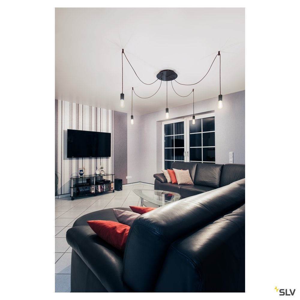 SLV FITU Ceiling Hook, schwarz, Distanzabhänger für Pendel- leuchten, Deckenmontage