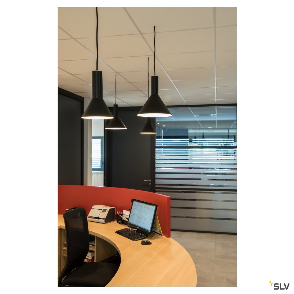 SLV PHELIA Pendelleuchte, schwarz, D175/H255, E27, max. 23W