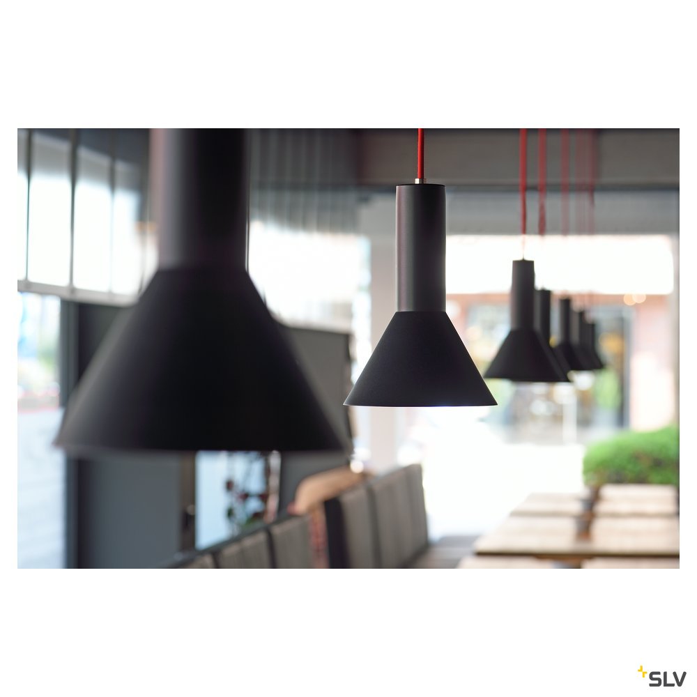 SLV PHELIA Pendelleuchte, schwarz, D175/H255, E27, max. 23W
