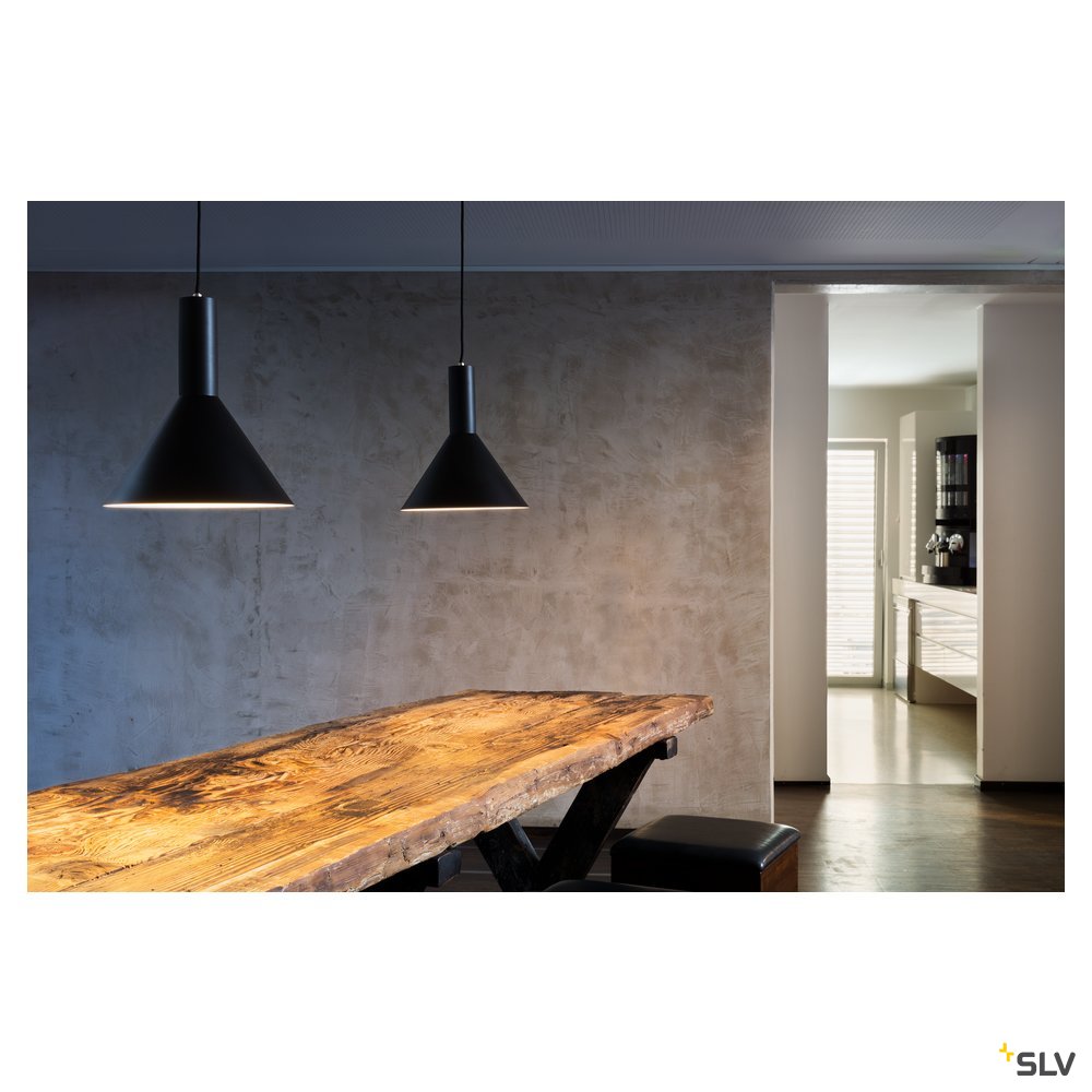 SLV PHELIA Pendelleuchte, schwarz, D279/H420, E27, max. 23W