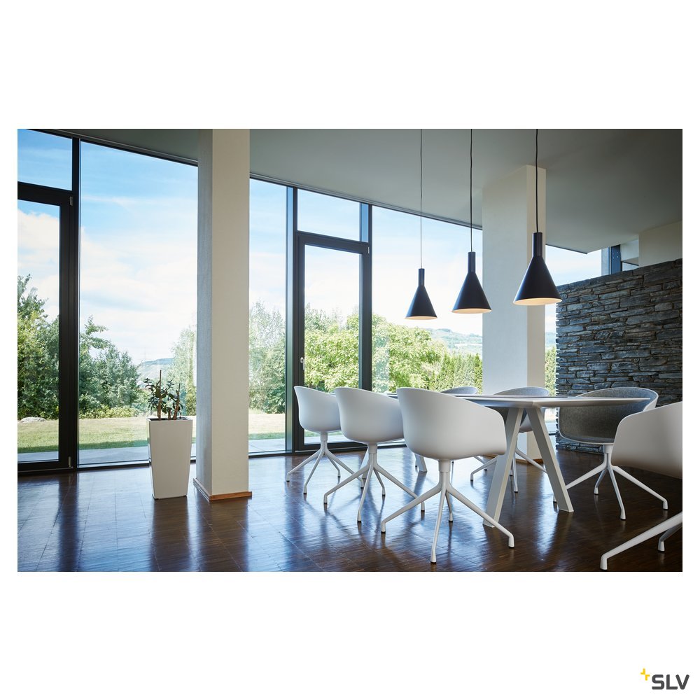 SLV PHELIA Pendelleuchte, schwarz, D275/H320, E27, max. 23W
