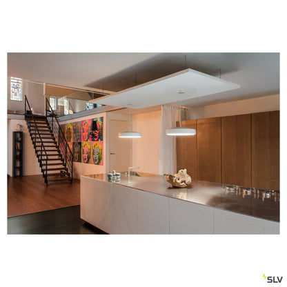 SLV SPEHRA, Pendelleuchte, LED, 2700K, rund, weiß, gefrostetes Acrylglas, Ø 45cm