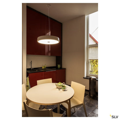 SLV SPEHRA, Pendelleuchte, LED, 2700K, rund, weiß, gefrostetes Acrylglas, Ø 45cm