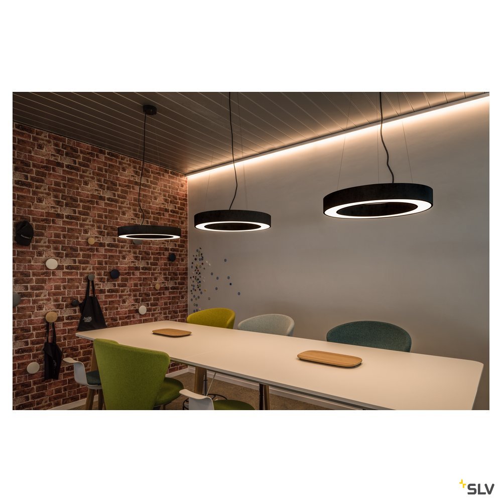 SLV MEDO PRO 60 RING Pendel- leuchte, schwarz, LED