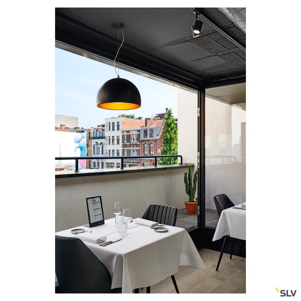 SLV BELA 40 LED Pendelleuchte, schwarz/gold, 3000K, 1350lm