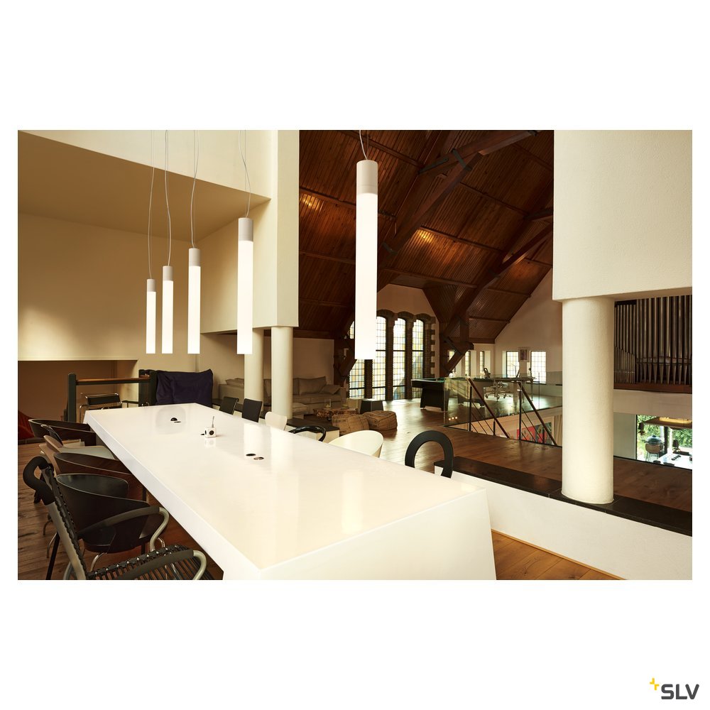 SLV LIGHT PIPE, Pendelleuchte, LED, 2700K, weiß, Ø/L 10/90 cm, 254 cm Kabellänge