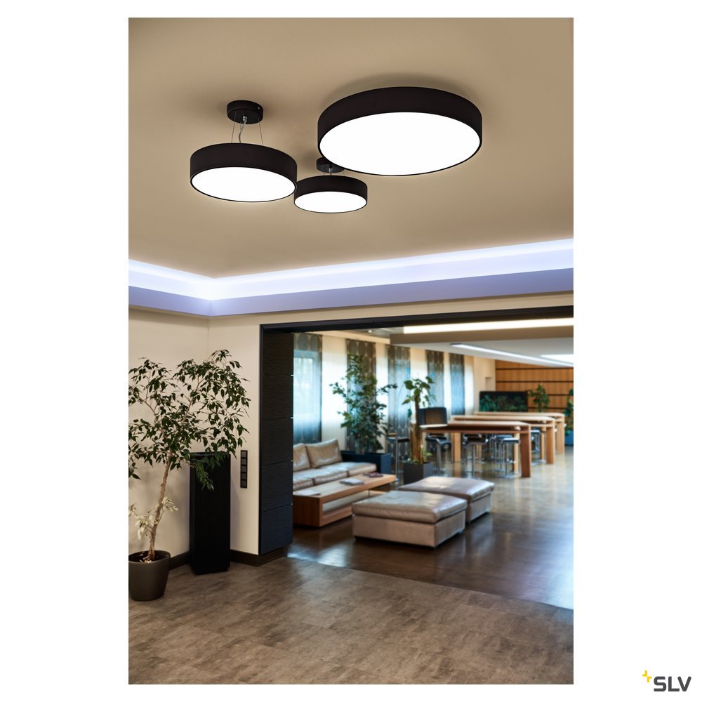 SLV MEDO 28 LED Deckenleuchte, schwarz, optional abpendelbar