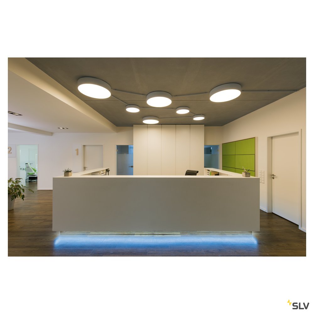 SLV MEDO 40 LED Deckenleuchte, silbergrau, optional abpendelbar