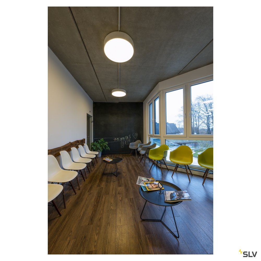 SLV MEDO 60 LED Deckenleuchte, silbergrau, optional abpendelbar