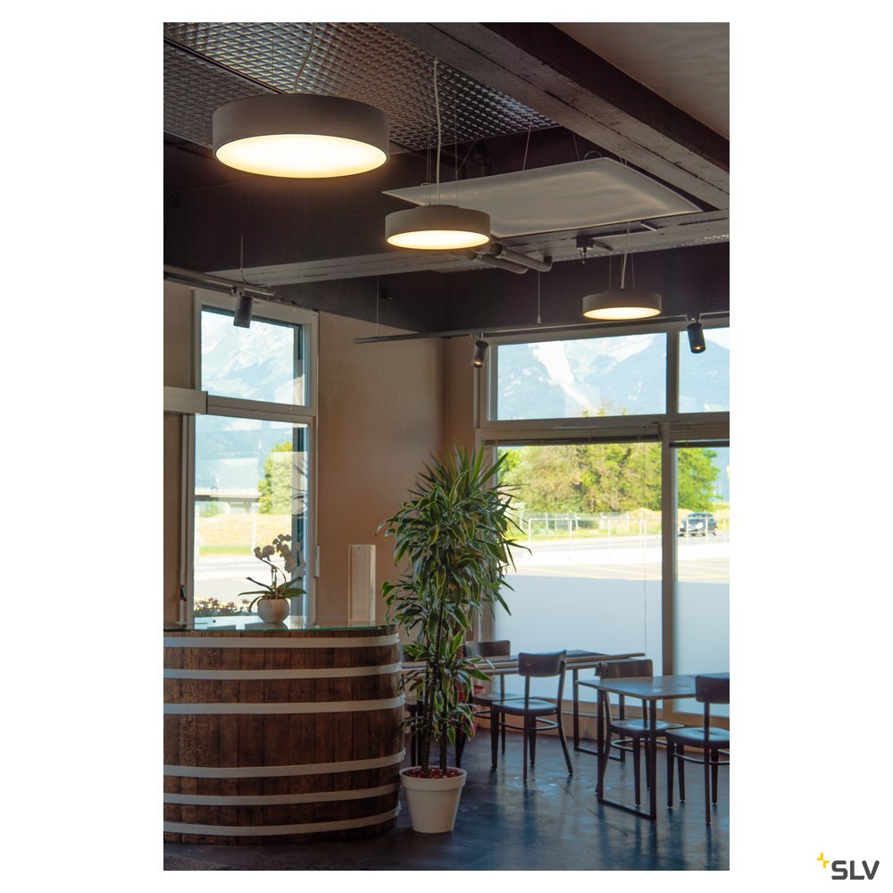 SLV MEDO 60 LED Deckenleuchte, silbergrau, optional abpendelbar
