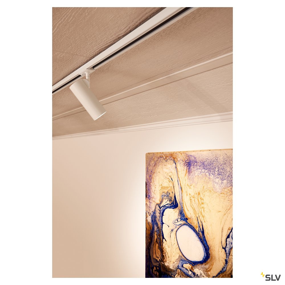 SLV HELIA 50 LED Strahler für 1Phasen Hochvolt-Stromschiene, 3000K, weiss, 35°, inkl. 1 Phasen-Adapter