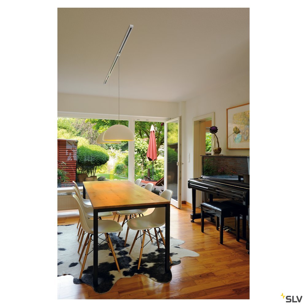 SLV FORCHINI M Pendelleuchte, 40cm, rund, weiss/gold, E27, inkl. weissem 1P.-Adapter