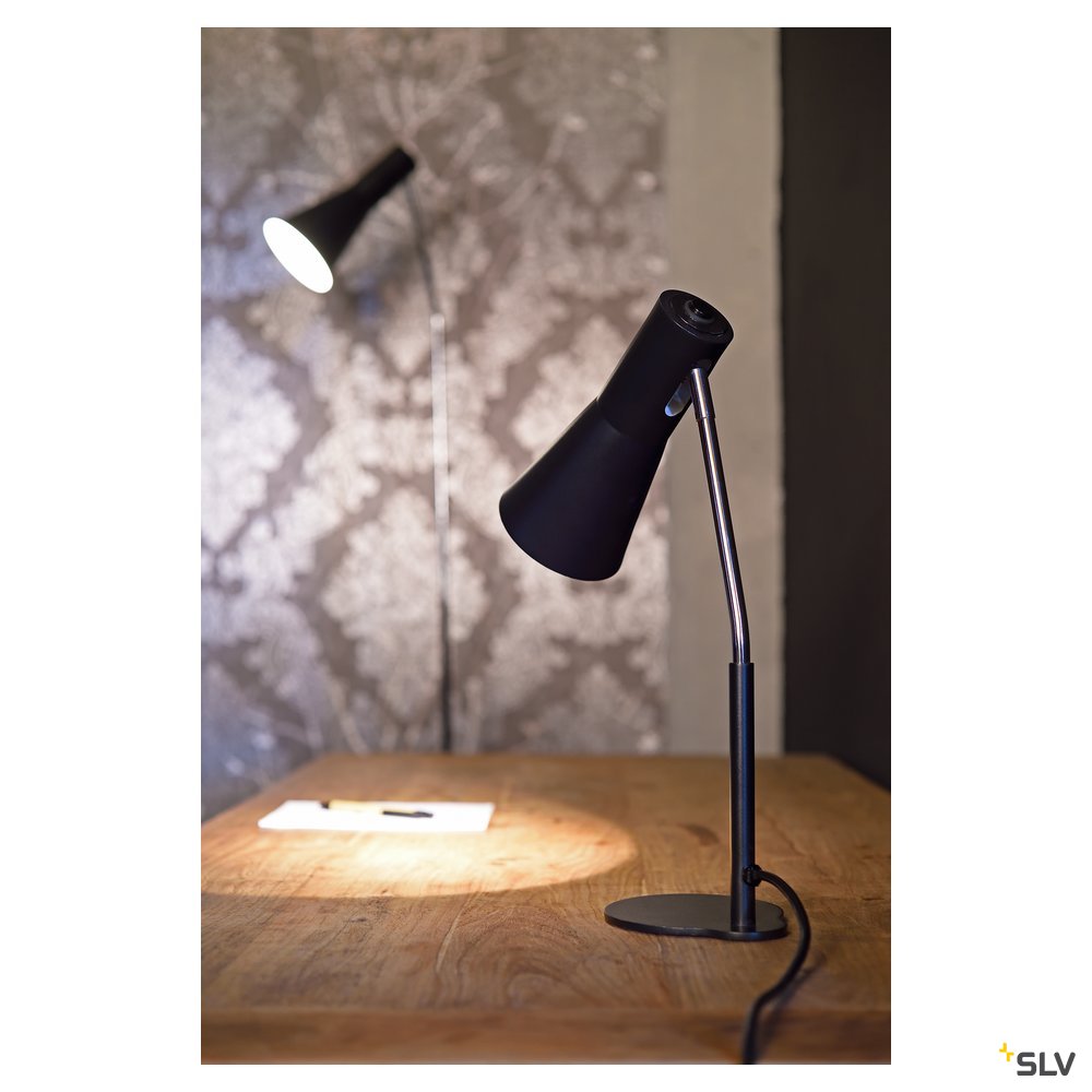SLV PHELIA Tischleuchte, schwarz, aluminium/stahl, GU10