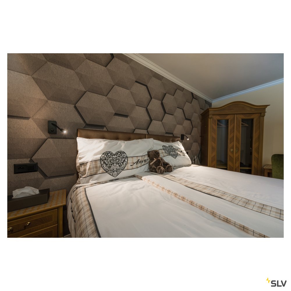 SLV PIPOFLEX Wandleuchte, schwarz, 4W, 3000K