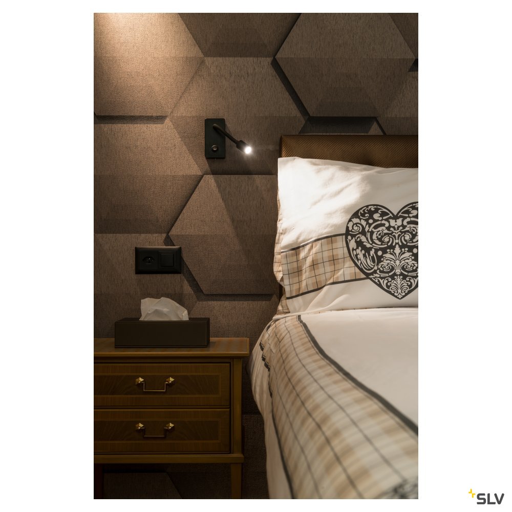 SLV PIPOFLEX Wandleuchte, schwarz, 4W, 3000K