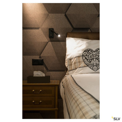 SLV PIPOFLEX Wandleuchte, schwarz, 4W, 3000K