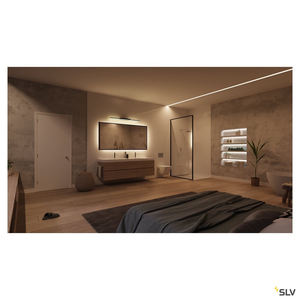 SLV GLENOS Spiegelleuchte, schwarz LED,3000K