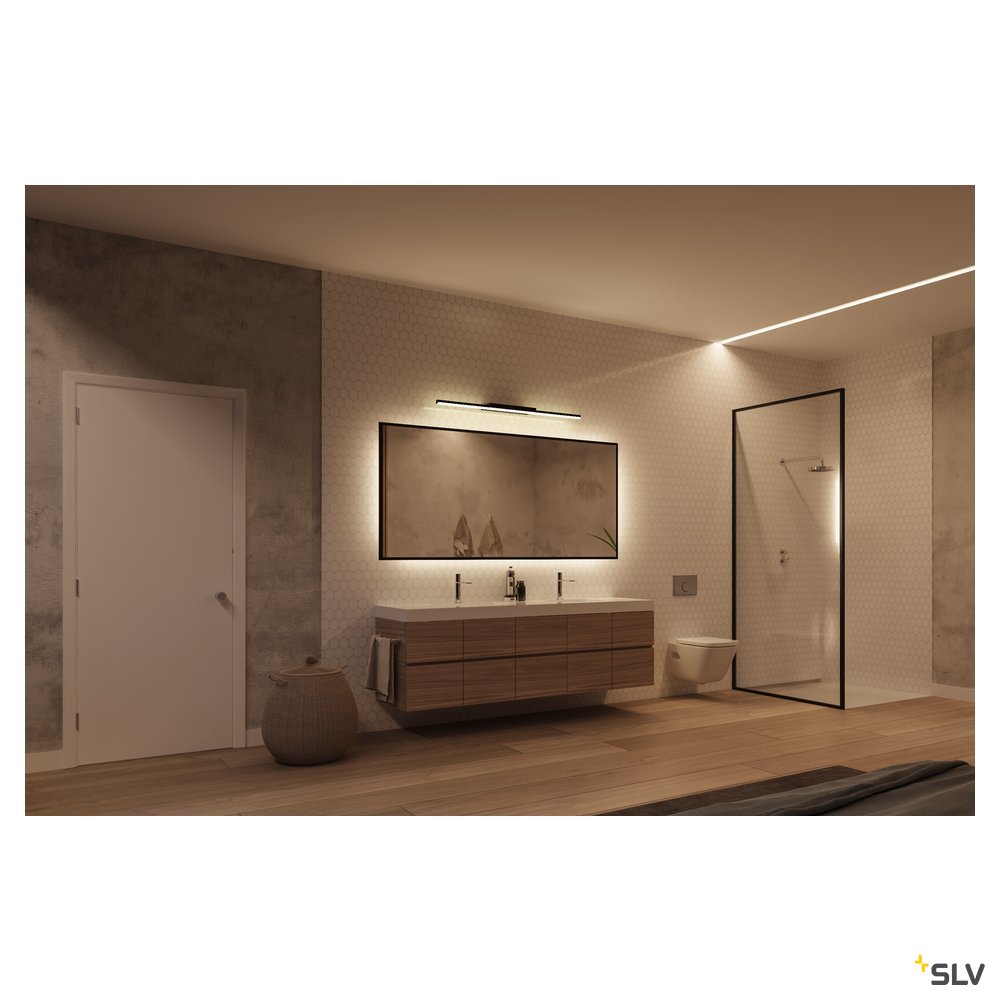 SLV GLENOS Spiegelleuchte, schwarz LED,3000K