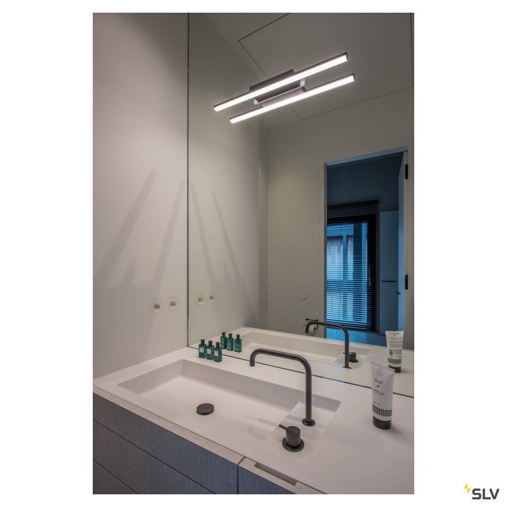 SLV GLENOS Spiegelleuchte, schwarz LED,3000K