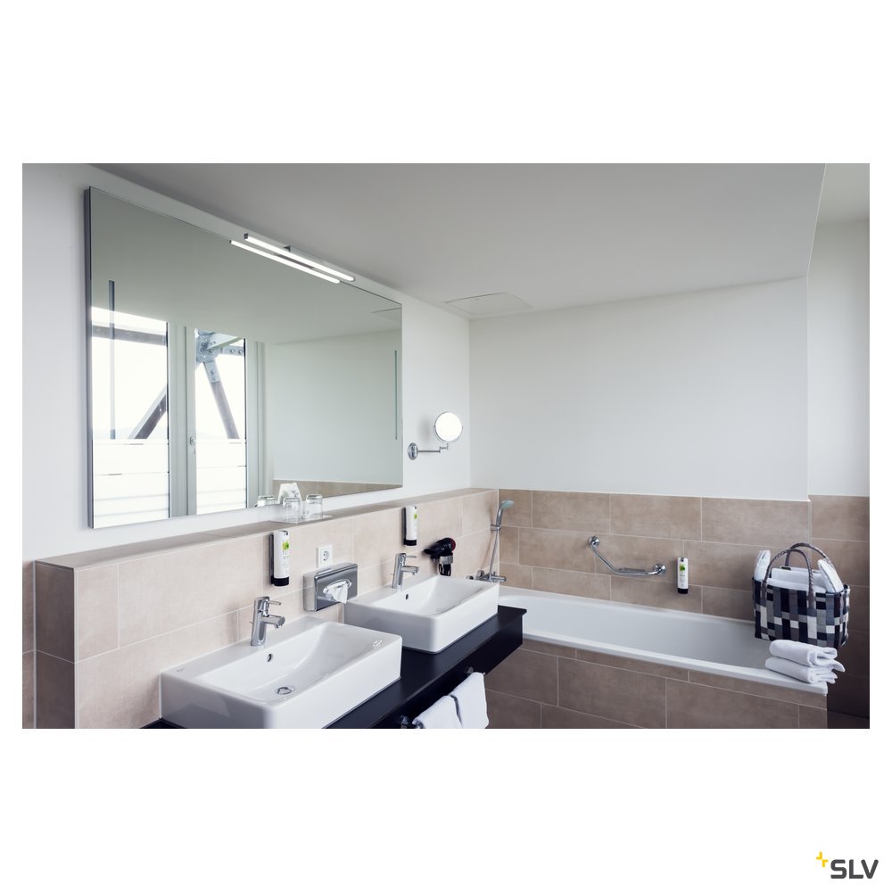 SLV GLENOS Spiegelleuchte, silber LED,3000K