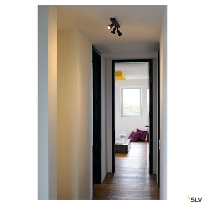 SLV PURI 3 Deckenleuchte, matt- schwarz, 3xGU10, max. 3x50W, mit Decoring