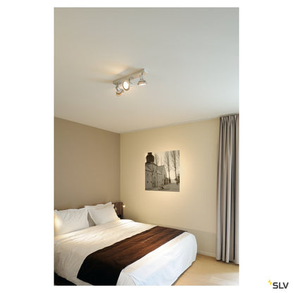 SLV ASTO III Wand- und Deckenleuchte, alu-brushed, 3xGU10 Spot, max. 75W