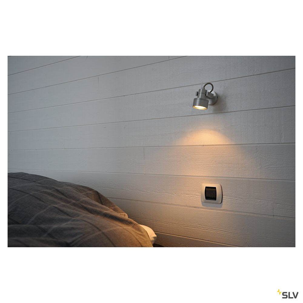 SLV INDA SPOT GU10 Wand- und Deckenleuchte, alu gebürstet, max. 50W