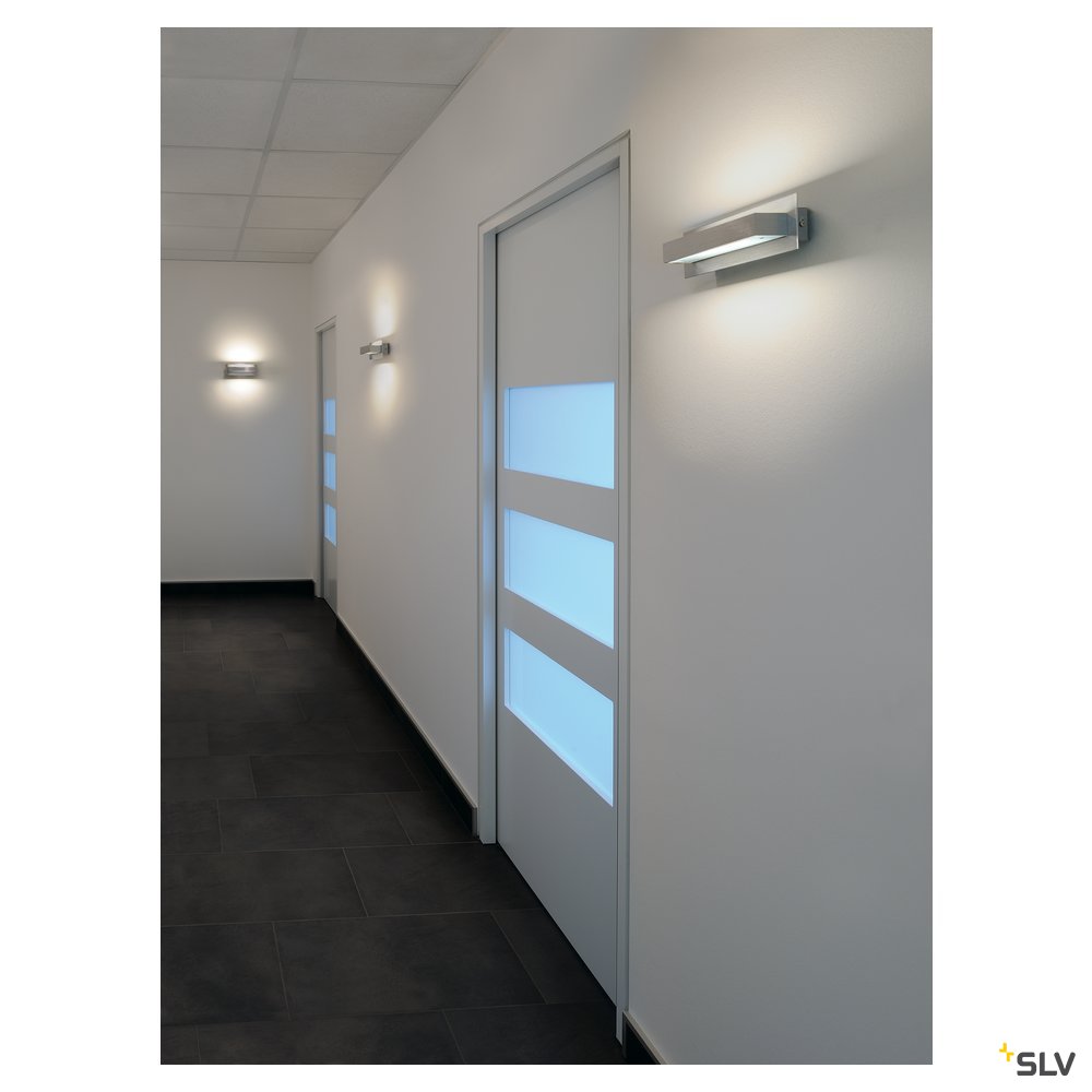 SLV TANI Wandleuchte, R7s, eckig, alu brushed, R7s 118mm, max. 120W