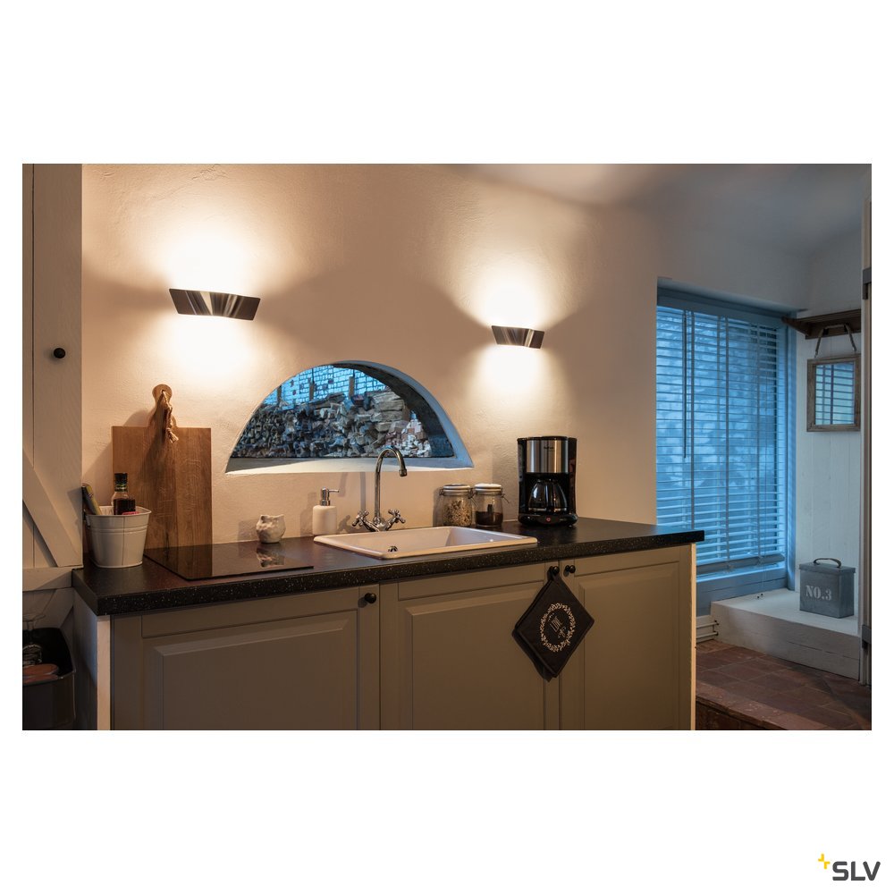 SLV WAVE WALL Wandleuchte, alu brushed, 2x4,5W LED, 3000K