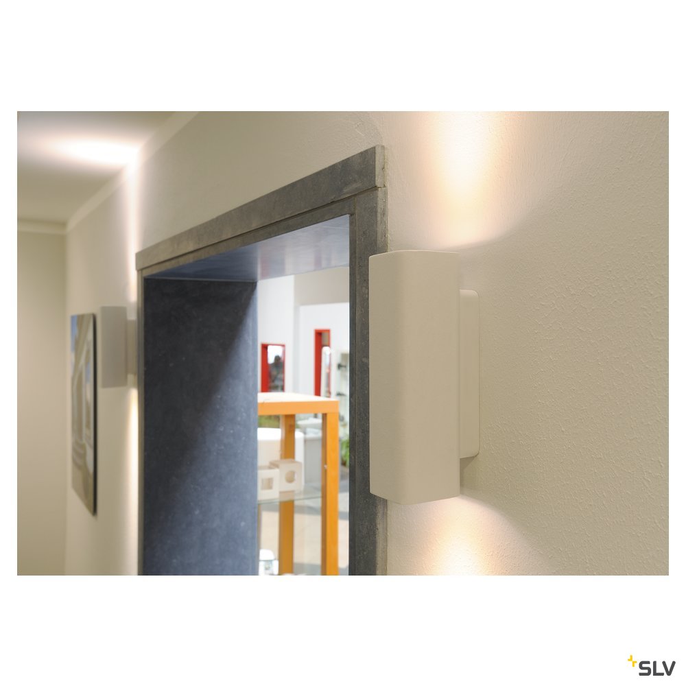 SLV PLASTRA Wandleuchte, WL-1, eckig, weisser Gips, 2xGU10, max.35W