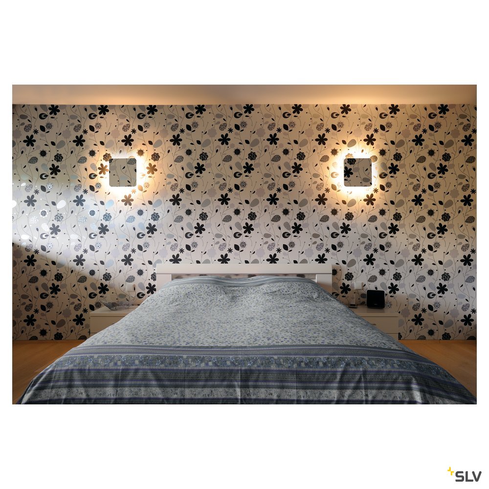 SLV PLASTRA SQUARE Wandleuchte, eckig, weisser Gips, 48 LED, 3000K
