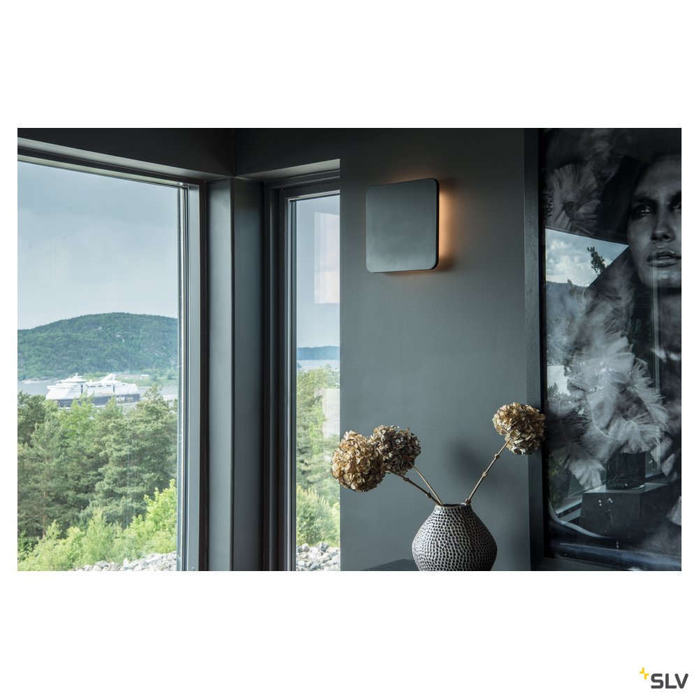 SLV PLASTRA SQUARE Wandleuchte, eckig, weisser Gips, 48 LED, 3000K