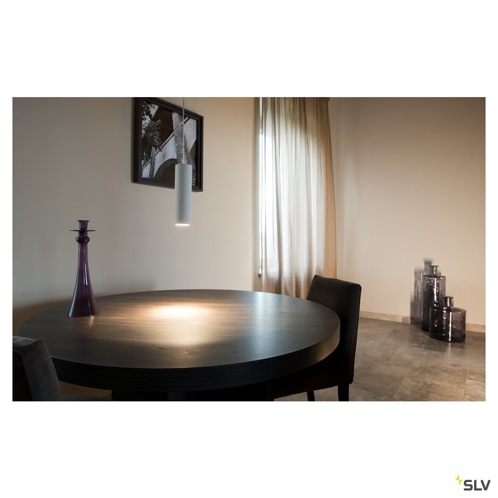SLV PLASTRA Tube, Pendelleuchte, Gips, rund, GU10
