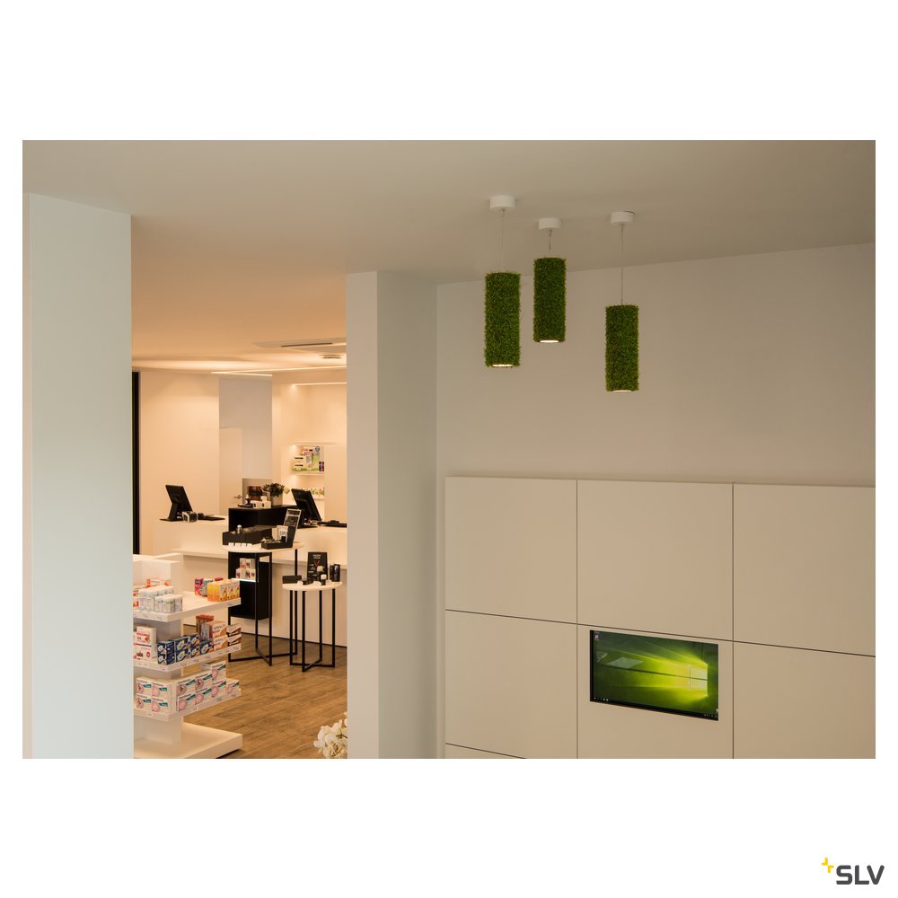 SLV PLASTRA Tube, Pendelleuchte, Gips, rund, GU10