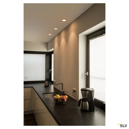 SLV PLASTRA Downlight, GU10, rund, weisser Gips