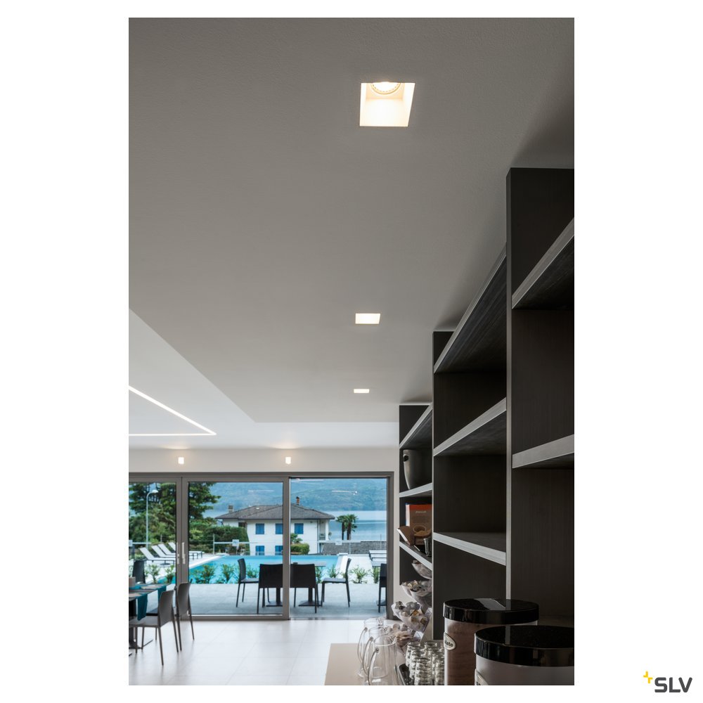 SLV PLASTRA Downlight, GU10, eckig weisser Gips