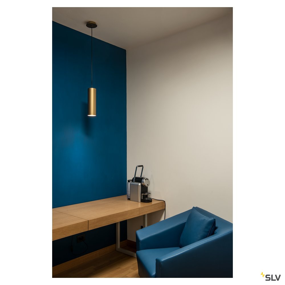 SLV ENOLA Pendelleuchte, rund, goldfarben, E27, max. 60W
