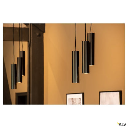 SLV ENOLA Pendelleuchte, rund, schwarz, E27, max. 60W