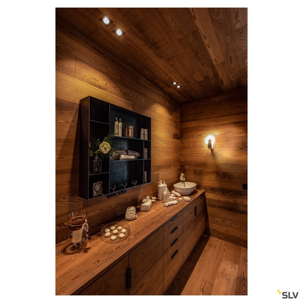 SLV PATTA-I, LED Outdoor Deckeneinbauleuchte, rund DL IP65 schwarz 1800-3000K