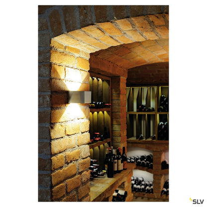 SLV LOGS IN Wandleuchte, eckig, aluminium brushed, 5W LED, 3000K
