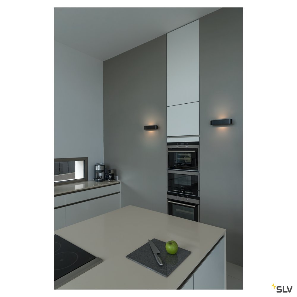 SLV OSSA R7s 300 Wandleuchte, oval, matt black, R7s 118mm, max. 120W, up/down