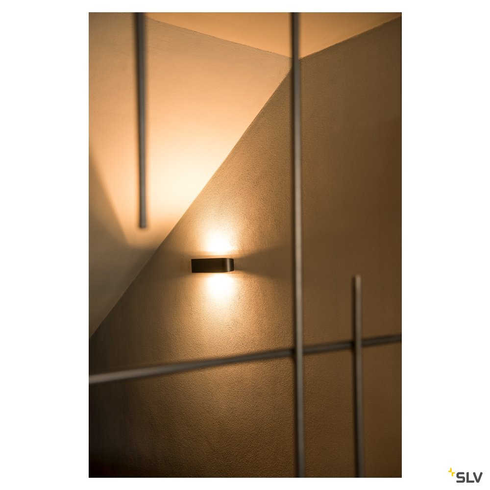 SLV OSSA R7s Wandleuchte, oval, matt black, R7s 78mm, max. 100W, up/down