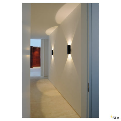SLV LED SAIL 2 Wandleuchte,halbrund, schwarz, 2x3W LED,3000K