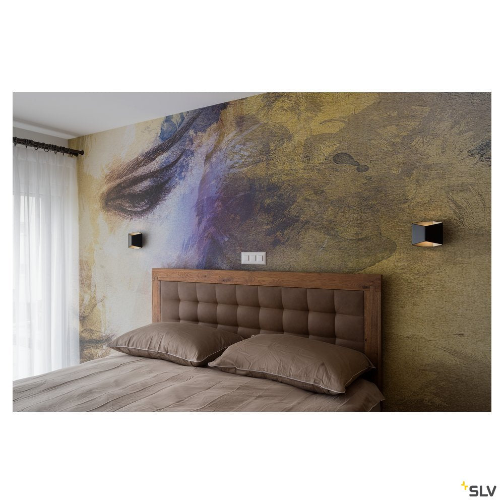 SLV CARISO LED Wandleuchte 2, schwarz/ messing, 7,5W LED, 3000K